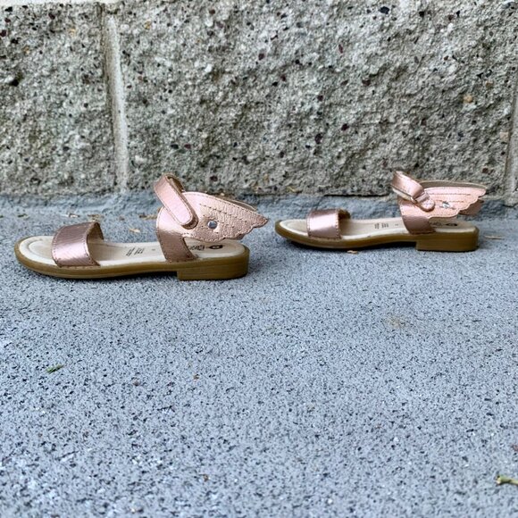 OLD SOLES Gold Wing Sandals Girls 10 27 Rose Gold Toddler Girl Shoes with Wings - Picture 2 of 8